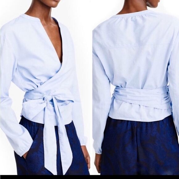 NWT J CREW STRIPED Wrap Top - Picture 6 of 11